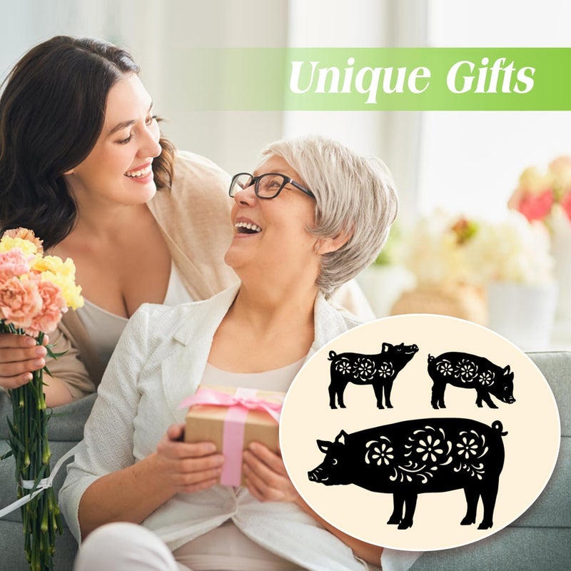 EZTZEN Pig Metal Garden Stakes Decorative,Pig Gifts for Women/Men/Pig Lovers Gifts,Black Pig Silhouette Statues Garden Decor for Outside,Outdoor Decor,Yard Art,Patio,Lawn Ornaments - Image 5